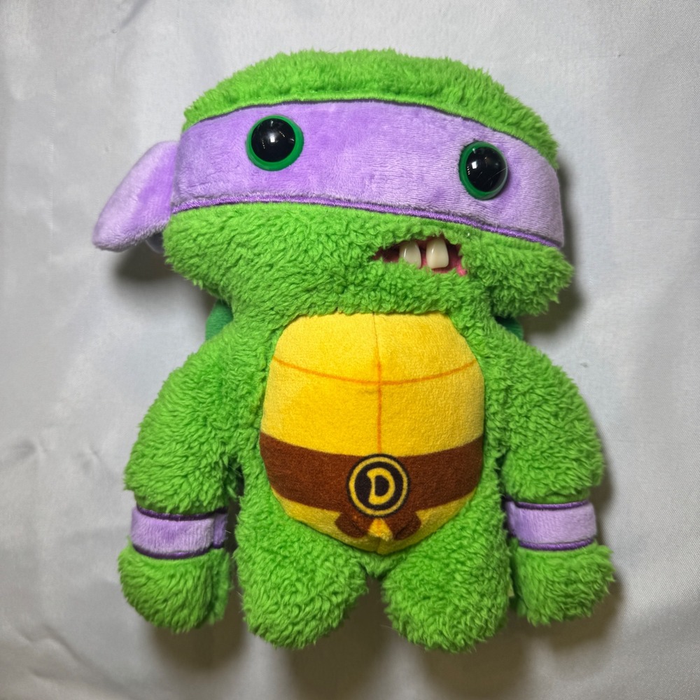 Fuggler x TMNT Donatello Plush Green Purple Ninja Turtles Funny Ugly Monster 9"